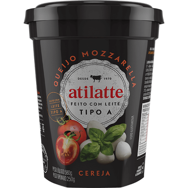 Feito com Queijo Mozzarella Cereja