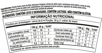 Tabela nutricional