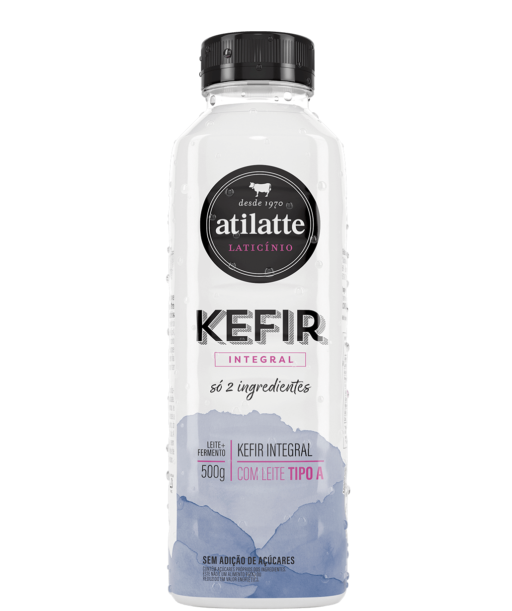 Foto da embalagem do Kefir Integral